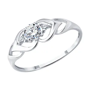 Кольцо из серебра с фианитами