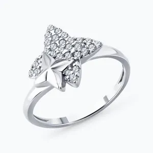 Кольцо из серебра с фианитами