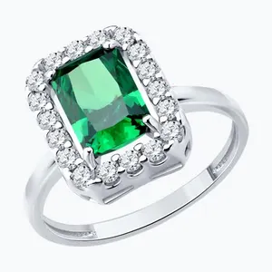 Кольцо из серебра с фианитами