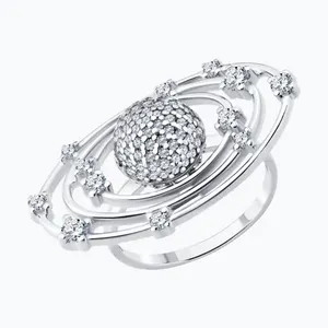 Кольцо из серебра с фианитами