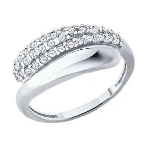 Кольцо из серебра с фианитами