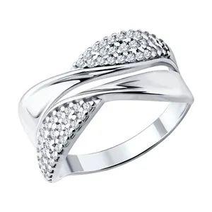 Кольцо из серебра с фианитами