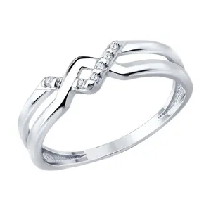 Кольцо из серебра с фианитами