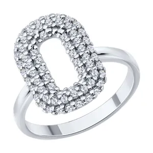 Кольцо из серебра с фианитами