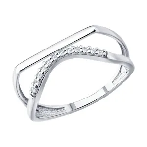 Кольцо из серебра с фианитами