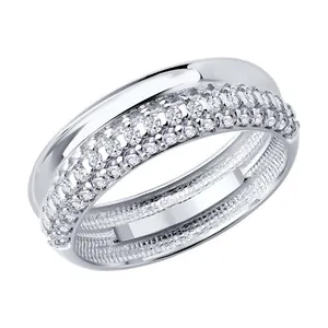 Кольцо из серебра с фианитами