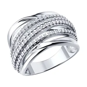 Кольцо из серебра с фианитами