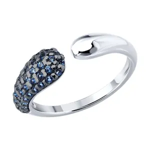 Кольцо из серебра с фианитами