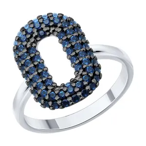 Кольцо из серебра с фианитами