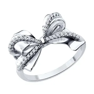 Кольцо из серебра с фианитами