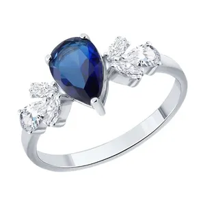 Кольцо из серебра с фианитами