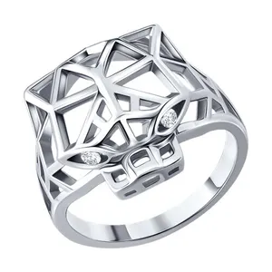 Кольцо из серебра с фианитами