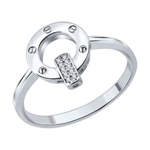 Кольцо из серебра с фианитами