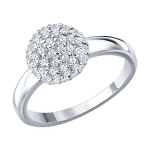 Кольцо из серебра с фианитами