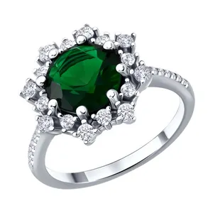 Кольцо из серебра с фианитами