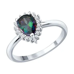 Кольцо из серебра с фианитами