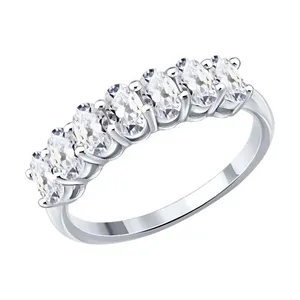 Кольцо из серебра с фианитами