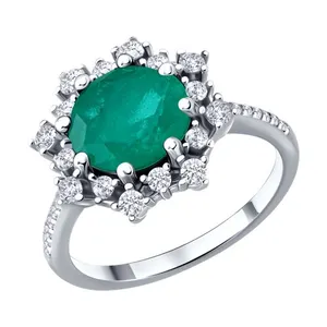 Кольцо из серебра с фианитами