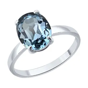 Кольцо из серебра с кристаллом