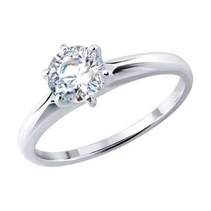 Кольцо из серебра с бриллианитом