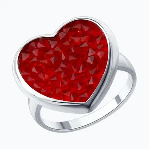 Кольцо из серебра с кристальной тканью