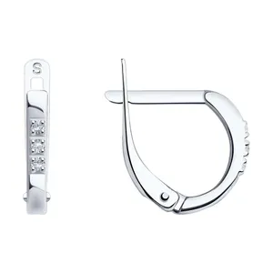 Серьги из серебра с фианитами