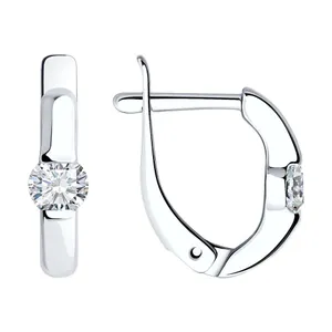 Серьги из серебра с фианитами