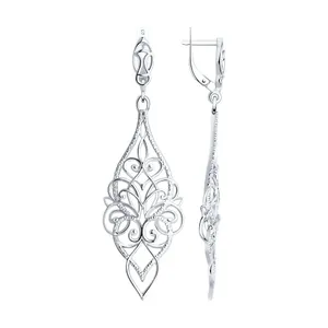 Серьги длинные из серебра