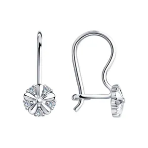 Серьги из серебра с фианитами