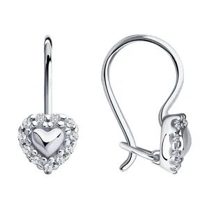 Серьги из серебра с фианитами