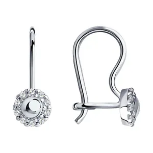 Серьги из серебра с фианитами