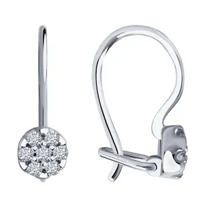 Серьги из серебра с фианитами