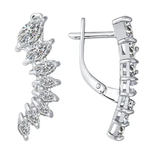 Серьги из серебра с фианитами