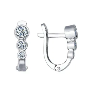 Серьги из серебра с фианитами