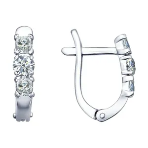 Серьги из серебра с фианитами