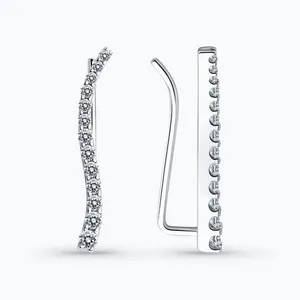 Серьги из серебра с фианитами