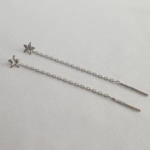 Серьги-цепочки из серебра