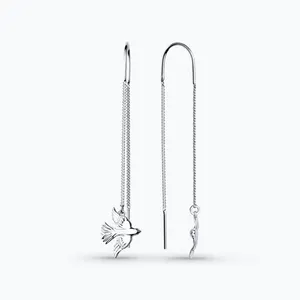 Серьги длинные из серебра