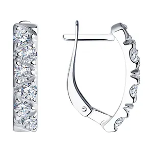 Серьги из серебра с фианитами