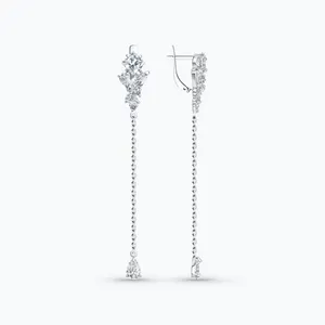 Серьги из серебра с фианитами