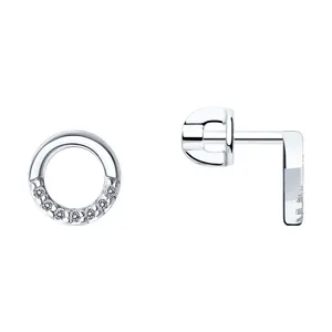 Серьги из серебра с фианитами