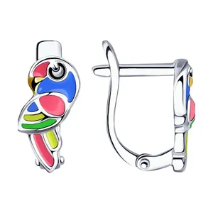 Серьги из серебра с эмалью