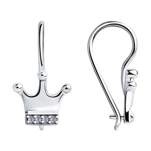 Серьги из серебра с фианитами