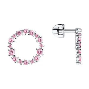 Серьги из серебра с фианитами