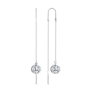 Серьги из серебра с фианитами