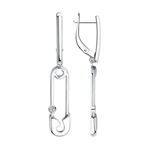 Серьги из серебра с фианитами