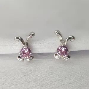 Серьги из серебра с фианитами