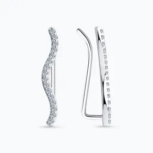 Серьги из серебра с фианитами