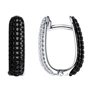 Серьги из серебра с фианитами