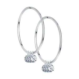 Серьги из серебра с фианитами